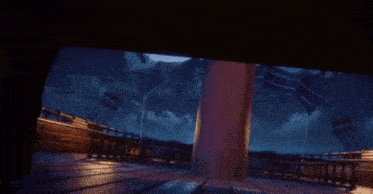 a large umbrella is floating in the night sky