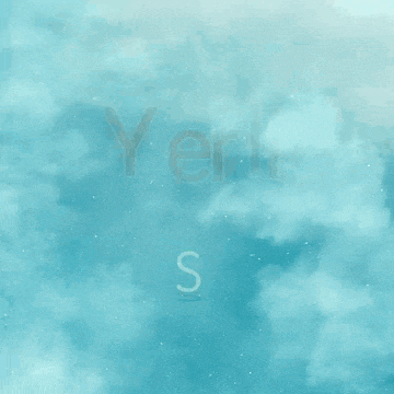 the word yerli is on a blue background with clouds