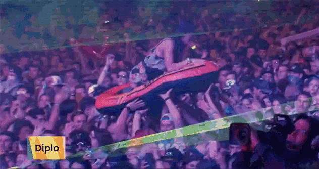 a crowd of people with diplo written in the corner