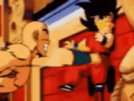 a blurry picture of a man in a red suitcase