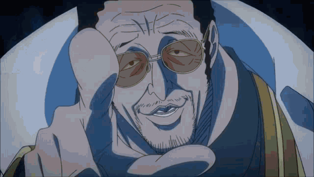 a man with glasses and a beard is making a face