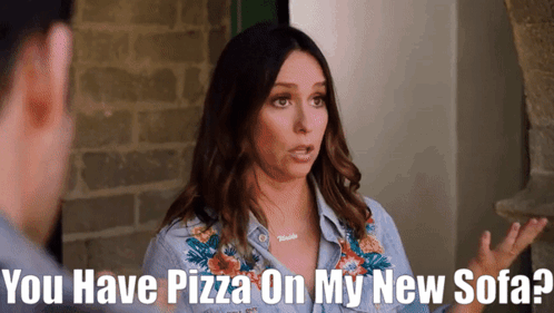 911 Show Maddie Buckley GIF - 911 Show Maddie Buckley You Have Pizza On My New Sofa GIFs