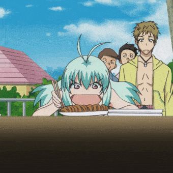 a group of anime characters including a girl with green hair