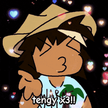a drawing of a person with the words tengy x3 written on it