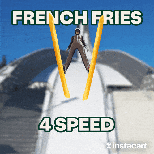 Skiing French Fries GIF - Skiing French Fries Fries GIFs