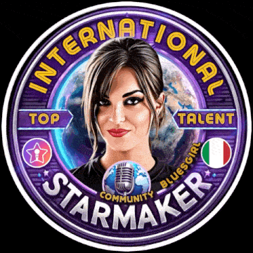 a logo for international starmaker with a woman on it