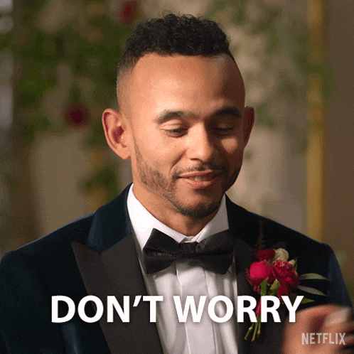 a man in a tuxedo says " don 't worry " in a netflix advertisement