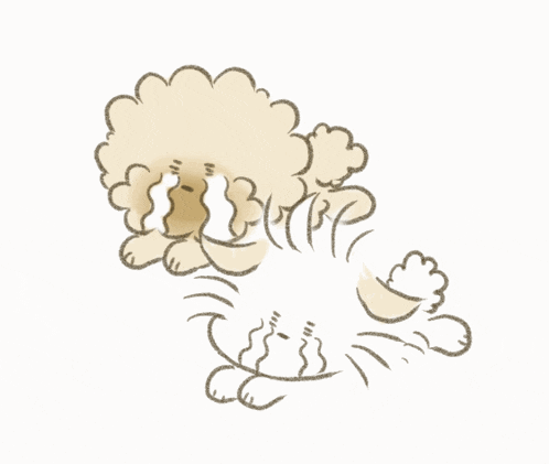 a drawing of a dog with a cloud of smoke coming out of it