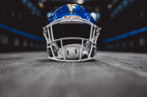 a football helmet with the letter v on the front