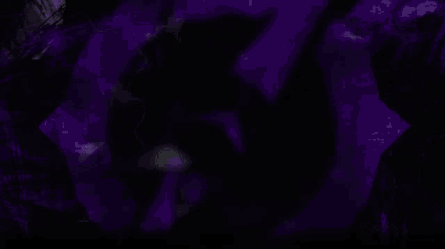 a purple and black background with a silhouette of a person in the middle