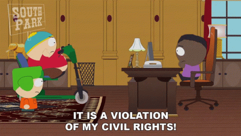 It Is A Violation Of My Civil Rights Kyle Broflovski GIF - It Is A Violation Of My Civil Rights Kyle Broflovski Eric Cartman GIFs