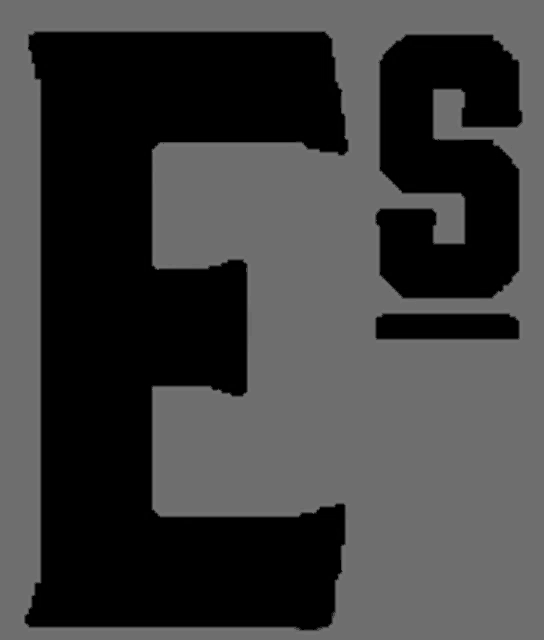 a gray background with the letter e and the number 5