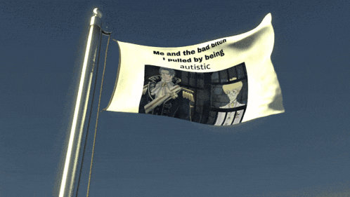 a flag with the words me and the bad bitch pulled by being autistic