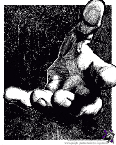 a black and white drawing of a hand with the website www.google.photos hovering over the drawing