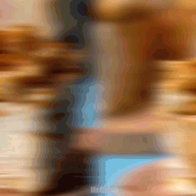 a blurry picture of a person with the word mr. on the bottom left