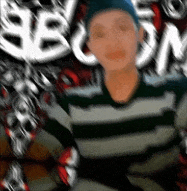 a blurry picture of a man with the word sb on the bottom