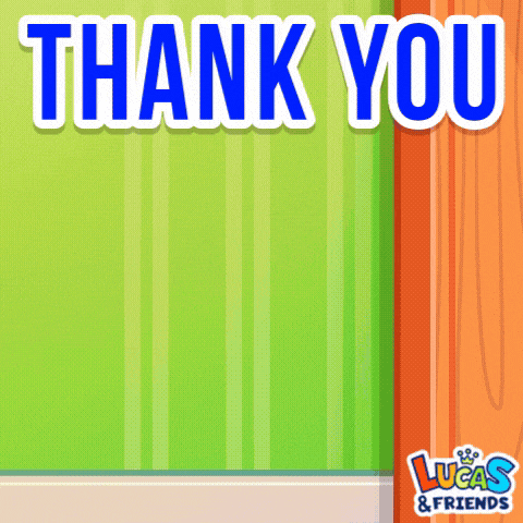 a thank you card from lucas & friends with a green background