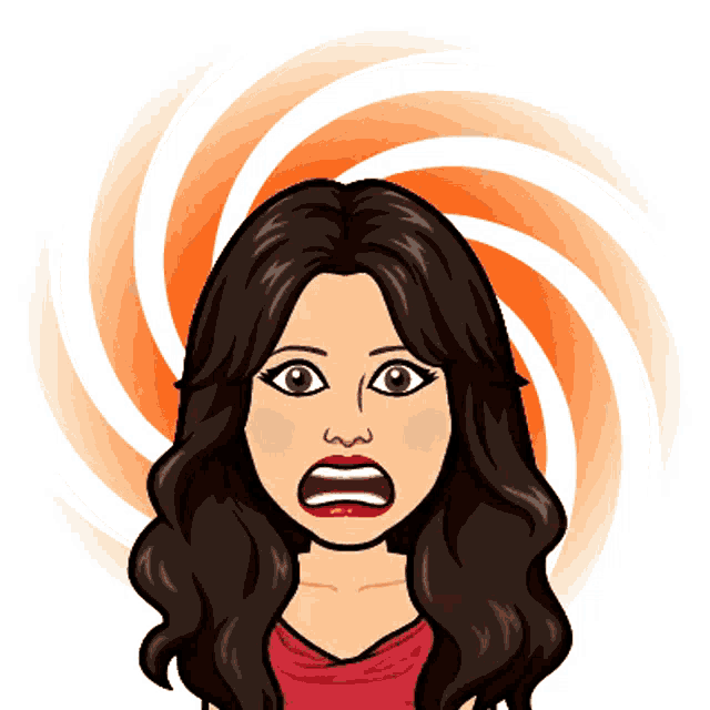 a cartoon of a woman making a surprised face