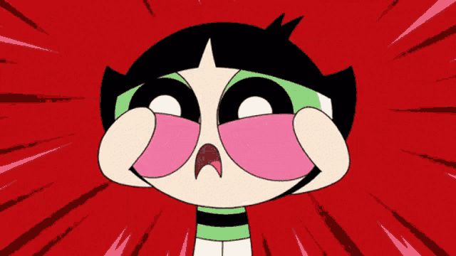 buttercup from the powerpuff girls making a funny face