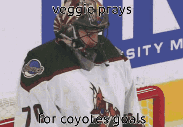a hockey player wearing a jersey that says coyotes on it