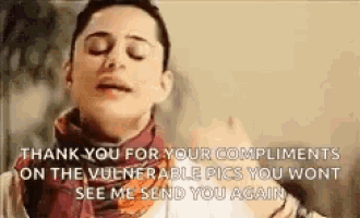 a man wearing a scarf is saying thank you for your compliments on the vulnerable pics you won 't see me send you again