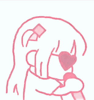 a pink and white drawing of a girl wearing heart shaped sunglasses .
