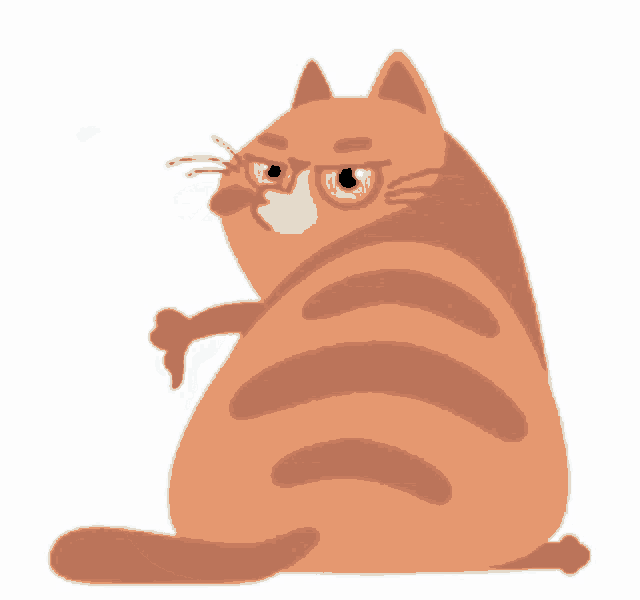 a cartoon cat with green eyes and a red tongue sticking out .