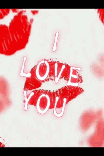 a picture of a kiss with the words i love you