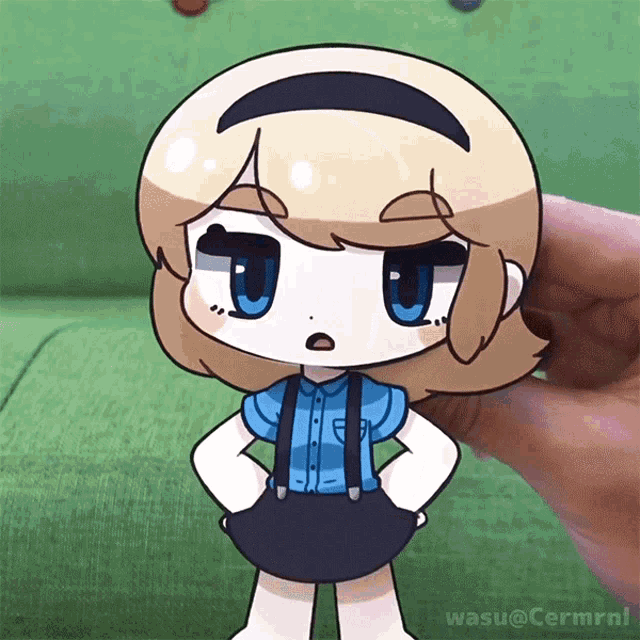 a person is holding a cartoon character with the hashtag wasu @ cermrnl