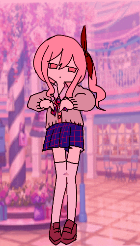 a drawing of a girl wearing a plaid skirt