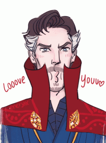 a drawing of a man with the words looove and youuu written on the bottom