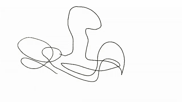 a black and white drawing of a snake with a s on it