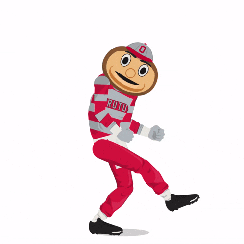 a cartoon drawing of an ohio state football mascot