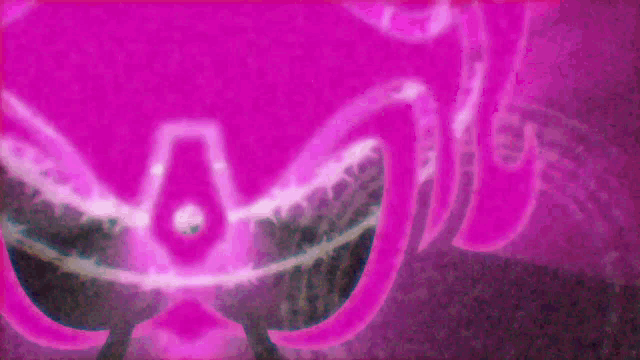 a pink background with a purple glowing object in the middle .