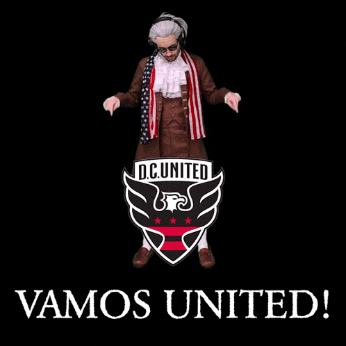 a black and white logo for d.c. united with an eagle