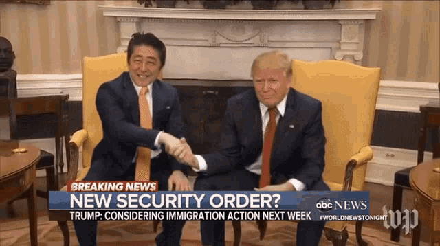 Handshake Shinjo Abe GIF - Handshake Shinjo Abe Trump GIFs