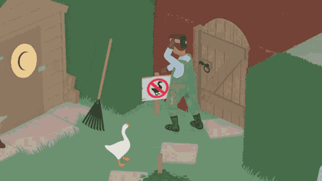 Untitled Goose Game Ouch GIF - Untitled Goose Game Ouch Rude GIFs