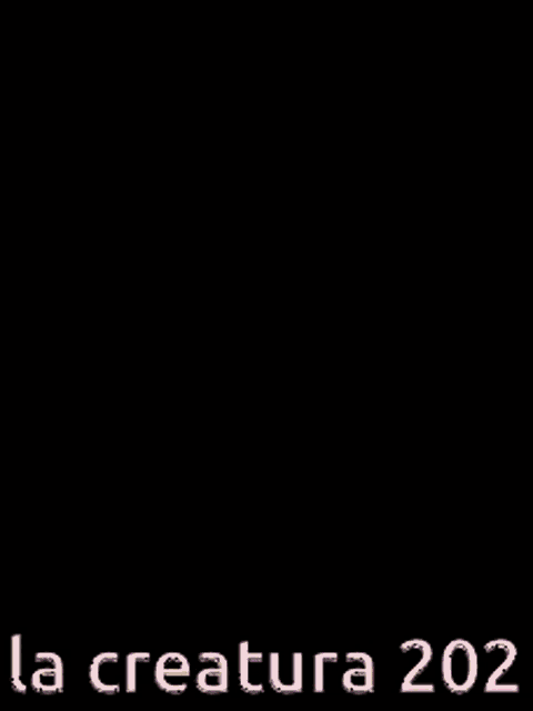 a blurred image of a person standing in a dark room with the words la creatura 202 written on the bottom