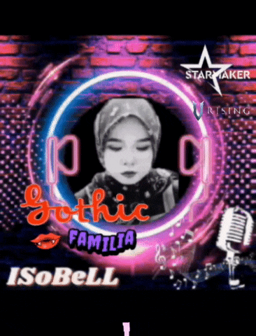 a picture of a girl in a circle with the words gothic familia isobell