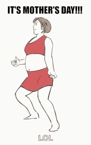 a cartoon of a woman giving a child a piggyback ride .