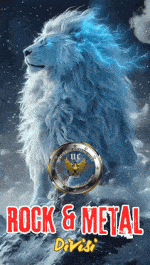 a picture of a lion with the words rock & metal written below it