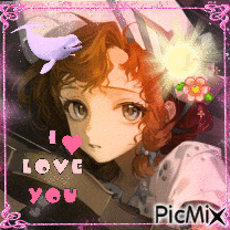 a picture of a girl with the words i love you on the bottom