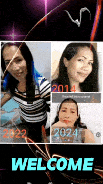 a collage of pictures of a woman with the year 2014 on the bottom right