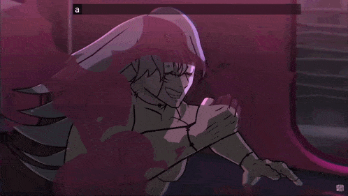 a cartoon of a man with a mask on his face and a purple background with a purple light behind him