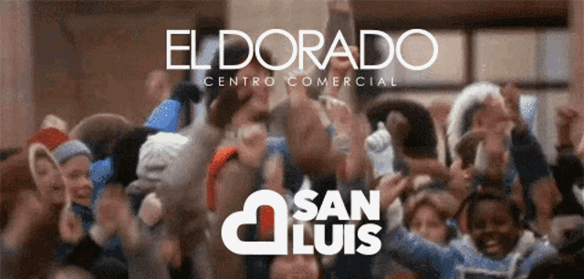 a crowd of people are gathered in front of a sign that says eldorado
