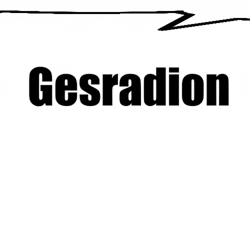 a white background with the word gesradion in black letters