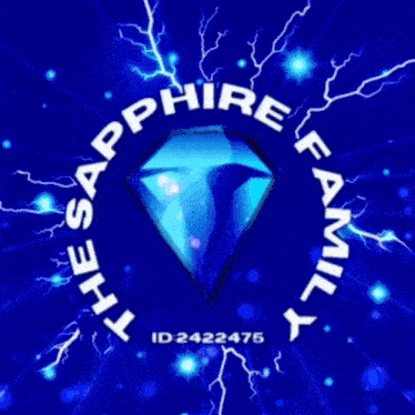 a logo for the sapphire family with a blue diamond