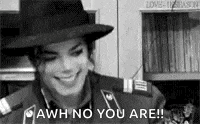 a black and white photo of a man wearing a hat and smiling with the words `` awh no you are ! ''