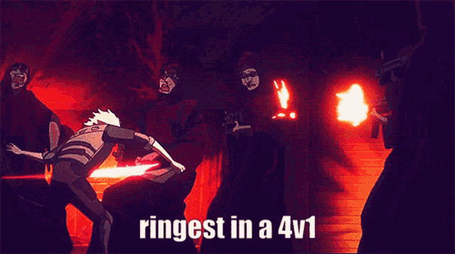 a video game scene with the words ringest in a 4v1 below it