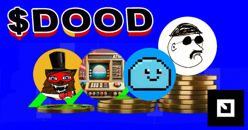 a stack of coins with the words $ dood written on the top